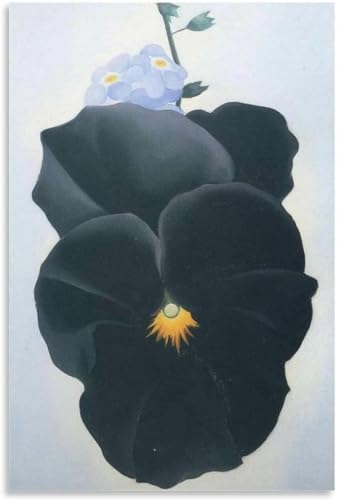 Peinture esthétique toile fleur noire Georgia O’Keeffe affiche 60x80cm