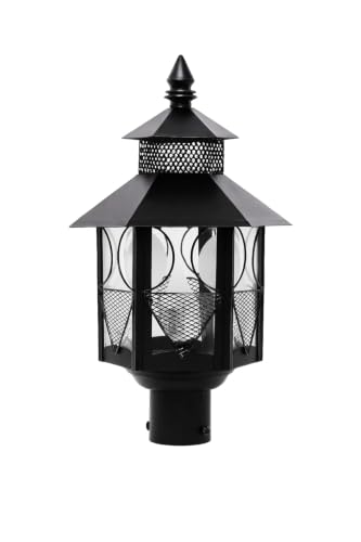 Image of Weldecor Metal Antique Decorative Outdoor Gate Lamps,Architectural Design for Main Home Gate Light Waterproof,Rustproof for Garden,Exterior Compound Wall Lights for Piller,Pole Lamp Post Set of 2