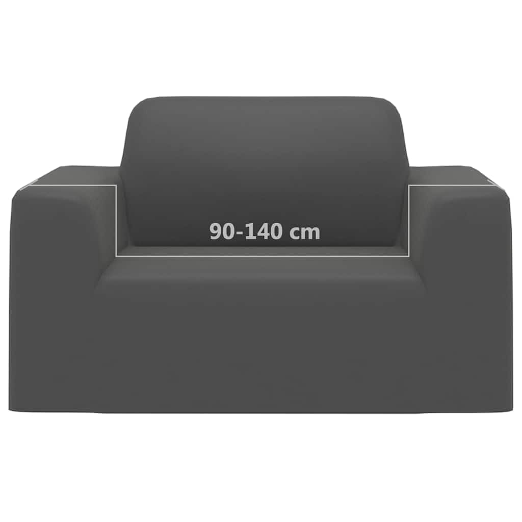 Funda elástica para sofá de 90 a 140 cm, lavable, antideslizante, ideal para salones, comedores, jardines, terrazas, balcones, celebraciones, color antracita