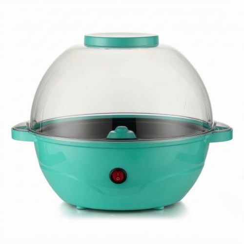 KiBcsLic Máquina Palomitas con Tapa Cúpula Práctico Palomiro Eléctrico Mesa Ornado Electrodoméstico para Familias, Azul Cielo