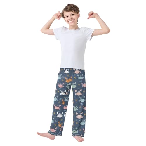 Boys' Pants Colorful Crab Shell Starfish Long Bottoms Jogger Pants Elastic Waist Trousers with Pockets S-XL2