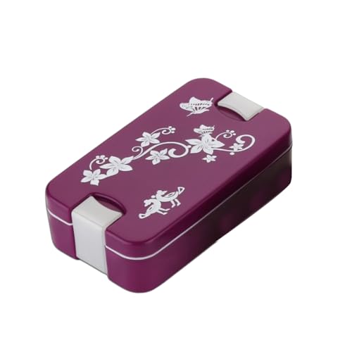 Image of Airtight 2-Compartment Lunch Box - Leak-Proof, Food-Grade Material with Modern Appearance, Compact Design, and Built-in Spoon for Convenient Meal Storage