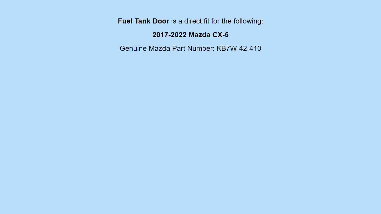 Amazon.com: Generic Genuine OEM for Mazda Fuel Tank Filler Door