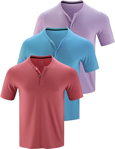Amazon.com: 3 Pack: Mens Polo Shirts, Business Casual Golf Henley