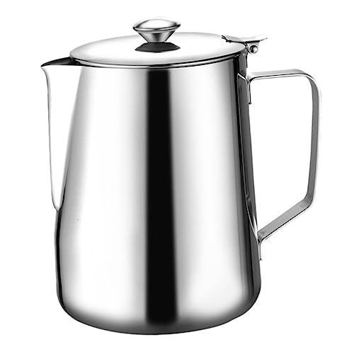Alipis Jarra de Leche Espesa de 600 Ml Taza de Moca con Tapa Acero Inoxidable Hervidor a Prueba de Agua para Cafeterías y Uso Doméstico Taza de Almacenamiento Practica