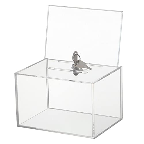 Acrylic Ballot Box, Clear Acrylic Charity Donation Collection Suggestion Box With Lock, Donation Boxes For Fundraising, Elections, Public Welfare Activities, And Commercial Activities