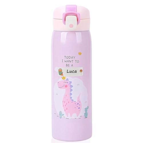 Sigdio Borraccia Termica Bambini Personalizzata con nome 500ml Bottiglia Termica