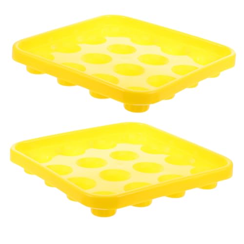 POPETPOP 2 Piezas Bandeja De Billar Soporte para Tacos De Billar Mesa De Billar Fútbol Piscina Estante Bola De Billar Accesorios para Tacos De Billar Juego Pelota Yellow El Plastico