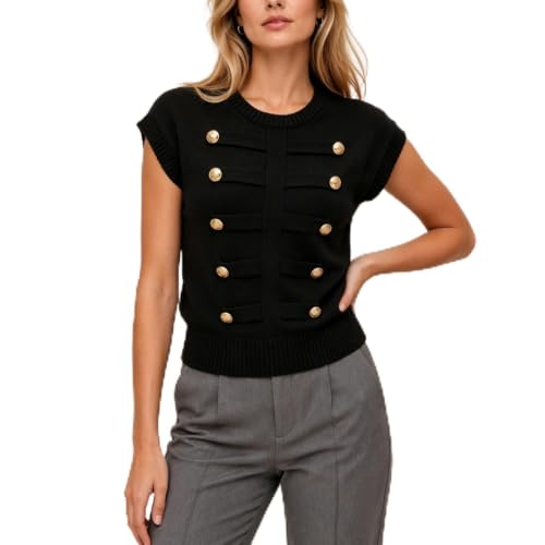 Image of Women Graphic Sweater Vest Y2k Knit Tank Top Lightweight Pullover Top