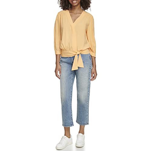 Karl Lagerfeld Tie-Front Blouse en tissu premium et finitions couture