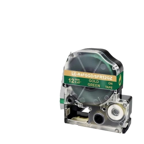 ZJNWTVUH 12mm Satin Ribbon Tape For SFR12PK SFR12SZ SFR12SK SFR12ZK SFR12RZ SFR12GZ SS12KW Label Tape Gift Wrapping Ribbon Tape(Gold on Green)