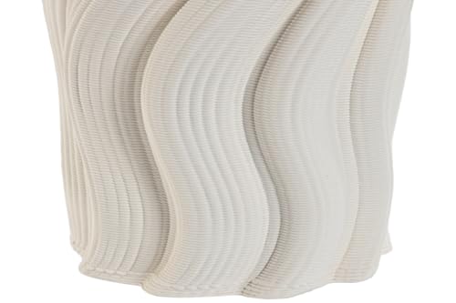 Vase en grès blanc 3D 26cm pot de fleurs géométrique céramique