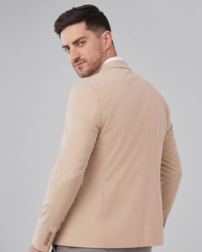 Image of SaintX Men's Premium 4-Way Comfy Stretch Sunscreen Blazer | Light Weight, Designed for Summers | Fully Lined | Comfort able Slim Fit | Wrinkle Resistant, All-Day Casual & Formal Signature Coat (JK11)