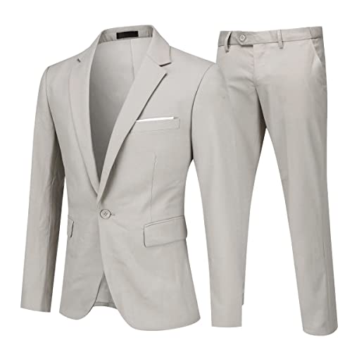 Allthemen Herrenanzug 2 Teilig Slim Fit Anzüge Business Hochzeitanzug für...