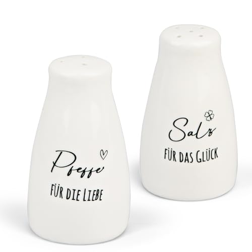 2 Stück Salz und Pfefferstreuer, Keramik Salzstreuer Klein, Salz...