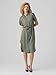 VERO MODA Damen Midi Kleid VMBumpy Hemdkleid mit Knopfleiste 10279684 Laurel Wreath XS