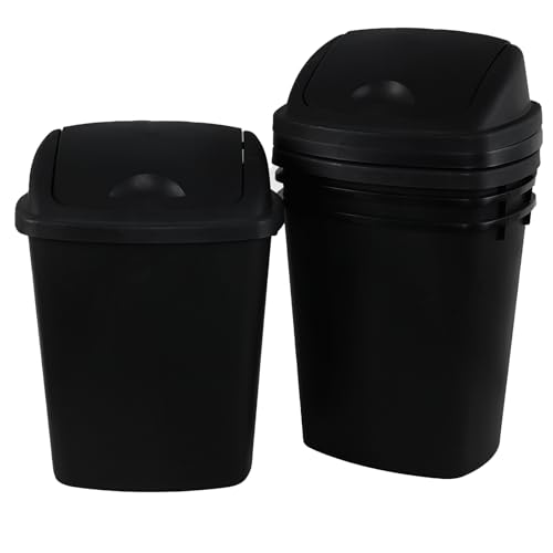 Caneca de basura rectangular negra 6.6 gal 4 unidades