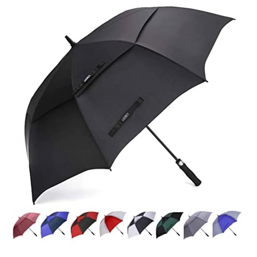 G4Free Parapluie de Golf 55/61/69/72 Pouces Coupe-Vent Double Canopée Ouverture Automatique Extra-Large Solide pour Hommes Femmes