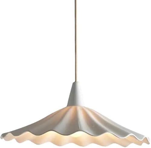 Miniatura 1 de Lámpara colgante de hoja de loto blanca del norte de Europa, lámpara colgante de cerámica y porcelana, luz de techo con pintura de alta temperatura