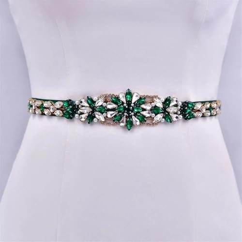 Handmade Applique Wedding Belt With Rhinestones For Women, White Organza Belt3