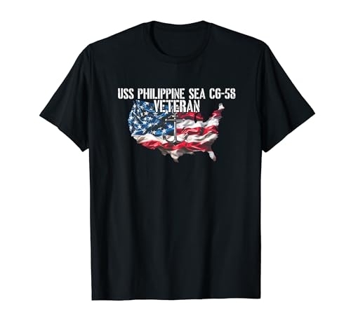 USS Philippine Sea CG-58 Cruiser Veteran US Flag Camiseta