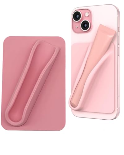 KGDUYC Lip Gloss Protective Case for Mobile Phone, Lip Gloss Mobile Phone Case, Lip Gloss Holder, Silky Silicone, Lip Holder, Stick-On Compatible with iPhone, Samsung, Galaxy, Android Smartphones,