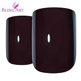 Bling Art False Nails French Manicure Burgundy Red 24 Full Cover Medium Tips UK