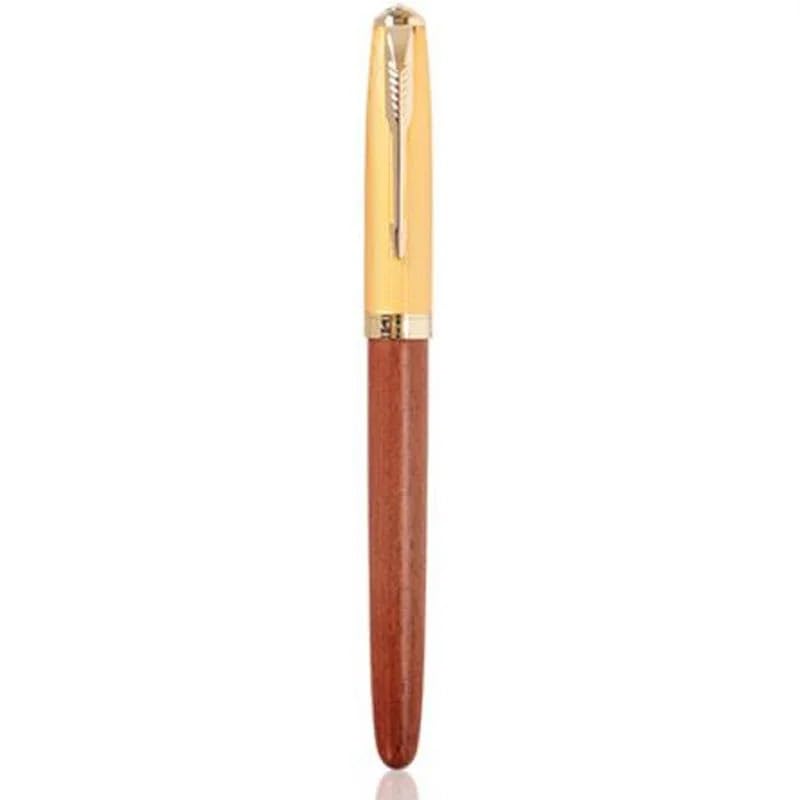 Stylos à encre design classique en bois noble et acier brossé pointe 0.7mm