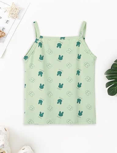 Image of SEAUR Toddler Girls Cotton Camisole Cute Tank Tops Tagless Sleeveless Undershirt Spaghetti Strap Flower Clothes