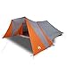 vidaXL Family Tent with Extended Porch Grey & Orange 12-Person Waterproof