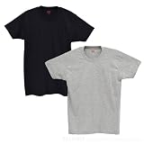 [ビー・ブイ・ディ] 天竺編み クルーネックTシャツ 2枚組 綿100％ グレー/ブラック M EC103A2P