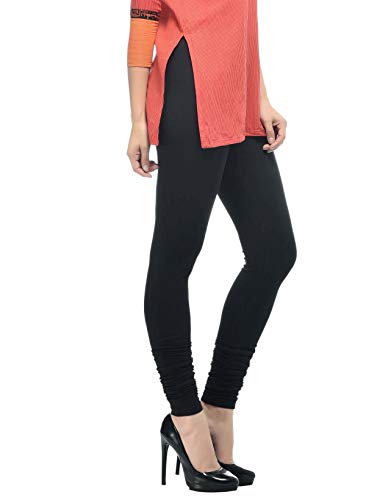 Image of Frenchtrendz Women's Cotton Spandex Stretchable Mid Rise Slim Fit Churidar Leggings Pull On