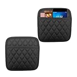 Sylvil 2PCS Car Side Pocket Organizer, Leather Auto Seat Storage Bag for Cell Phone Sunglasses, Waterproof Document Holder Tray Pouch for Vehicle Seat Gap Filler, Car Accessories (Medium)