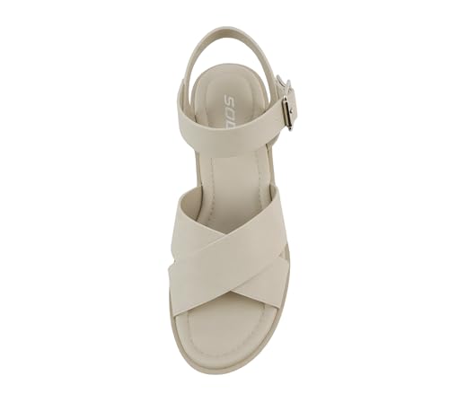 Image of Soda inchJoey inch ~ Women Open Toe Criss Cross Strap Mid Heel Sandal with Adjustable Ankle Strap