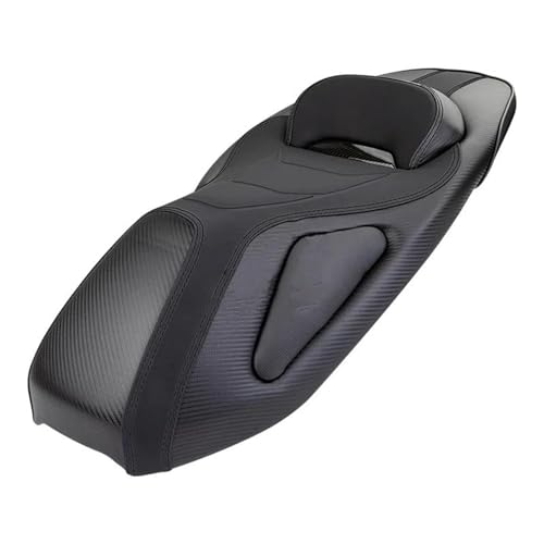 LOKLNEYK PCX160 2020-2025 用 バイク用 運転席・助手席前席シートカバー レトロシートクッション バイクシート(Black-Black)