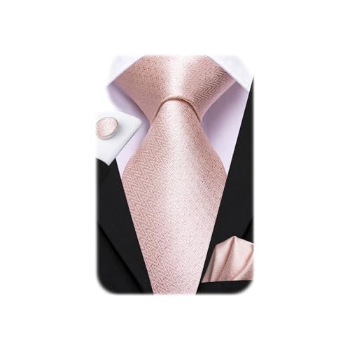 Image of Dubulle Mens Paisley Floral Silk Tie for Men Striped Necktie and Pocket Square Cufflinks Set Wedding Business