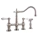 Graff G-4845 Canterbury Straight Double Handle Widespread Bridge Faucet with Side Spray Finish: Polished Nickel, Handle Type: LM15 Metal Lever Handles