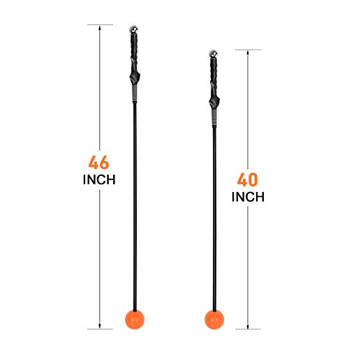 Sawpy Whip Golf Swing Trainer - 46'' Full-Sized Swing Trainer Aid For Promote Proper Swing Tempo And Balance Golf Warm Up Stick, Orange #TOP2