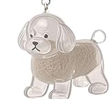 透明ペットメモリアルキーホルダー ペットの毛・遺灰保存用ボトル 小型犬型クリアケース 猫や犬の毛用記念キーチェーン バッグチャームとしても使える思い出のチャーム（キーホルダーのみ・毛は含まれません） (ダックスフントの子犬)