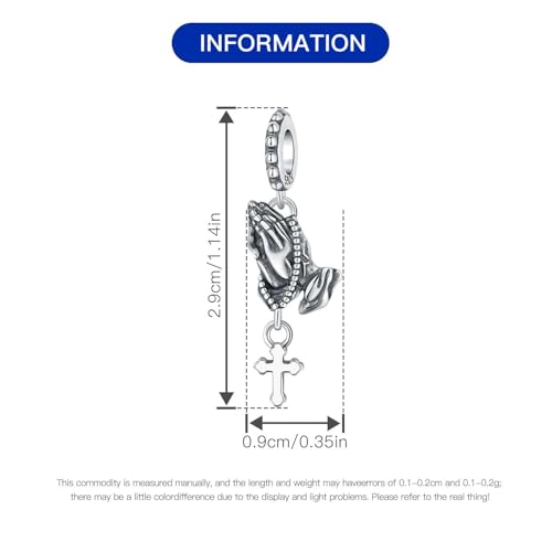 3 Pack 925 Sterling Silver Charms for Bracelet and Necklace Religious Cross Travel Sea Animals Dangle Pendants God Bead Jewelry Present for Women Family Friends2