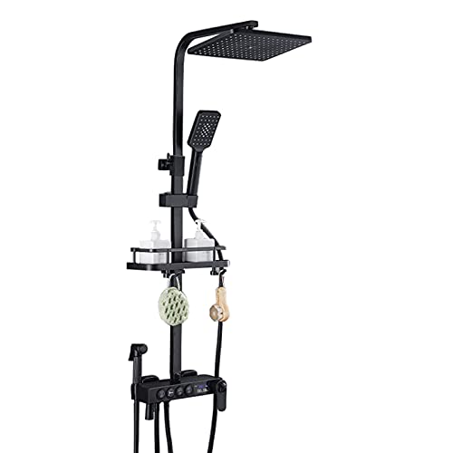 Robinet de douche thermostatique à affichage numérique avec mitigeur baignoire et bidet noir