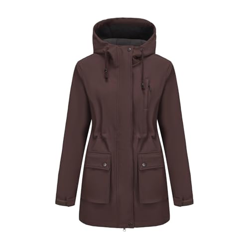 Raincoat for Women Waterproof Lightweight Zip Up Hooded Jacket Midi Long Winter Rain Jackets Outdoor Windbreaker3