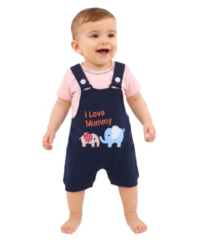 Image of Krishn Cotton Printed Dungaree Set | Kids Dress for Baby Boys and Baby Girls