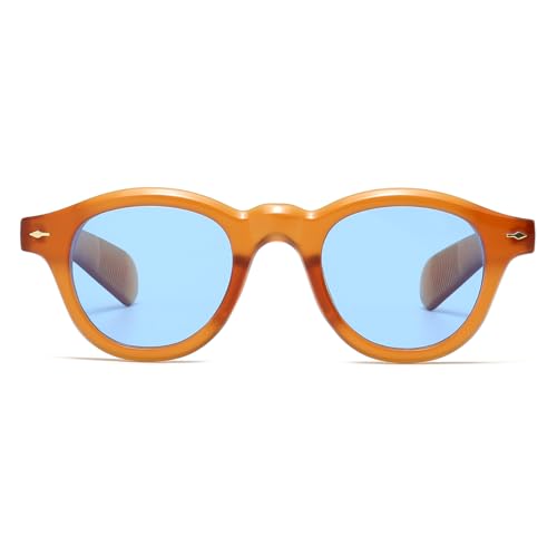 Image of JOVAKIT Trendy Round Sunglasses for Women Men 90s Retro Vintage Classic Fashion Round Frame Sun Glasses Black Shades