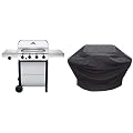 Char-Broil Performance Series Convective 4-Burner with Side Burner Cart Propane Gas Stainless Steel Grill (463377319) + Char Broil Performance Grill Cover, 5+ Burner: Extra Large