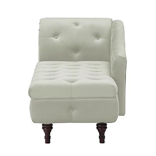 Image of Velvet Chaise Lounge Box Storage for Bedroom, Livingroom (Cream)