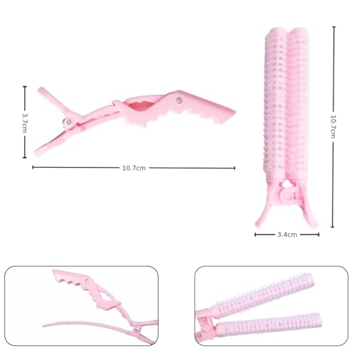 Image of ANNA CREATIONS 4 Pcs Root Hair Clip Set - 2 Hair Rollers with 2 Crocodile Clips for Women & Girls - Heatless Hair Volume Curler Clip Tool for Long & Short Hair, Forehead Styling