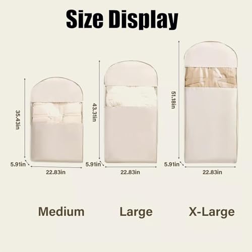 Space Saving Hanging Garment Bag with Self Compression Zipper, Hanging Garment Bag, Upgrade Dust Cover Clothes Bags for Down Coat (PInk, X-Large)2