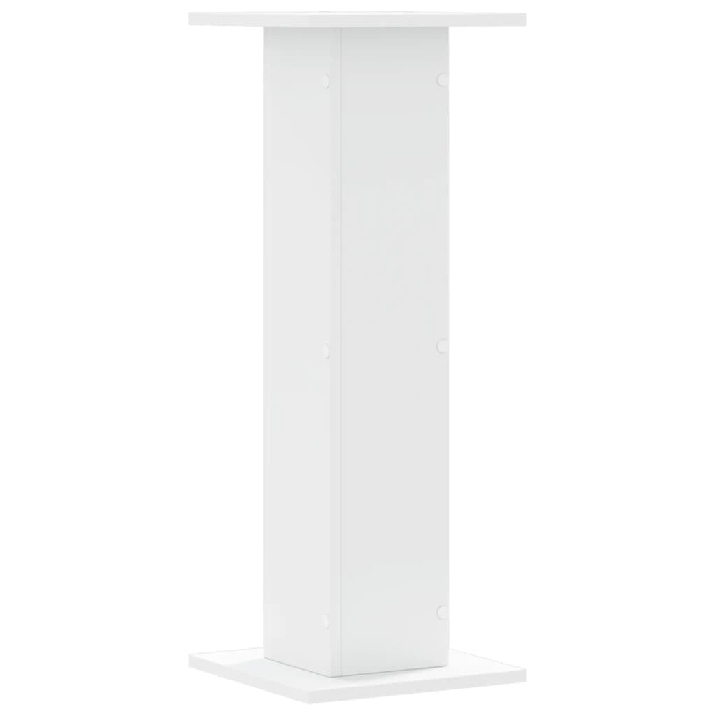 Stojak na rośliny 2 szt. biały 30 x 30 x 80 cm materiał drewnopochodny | Stabilny stojak na doniczki, pusty korpus wypełniony piaskiem, uchwyt ścienny w zestawie, na artykuły dekoracyjne