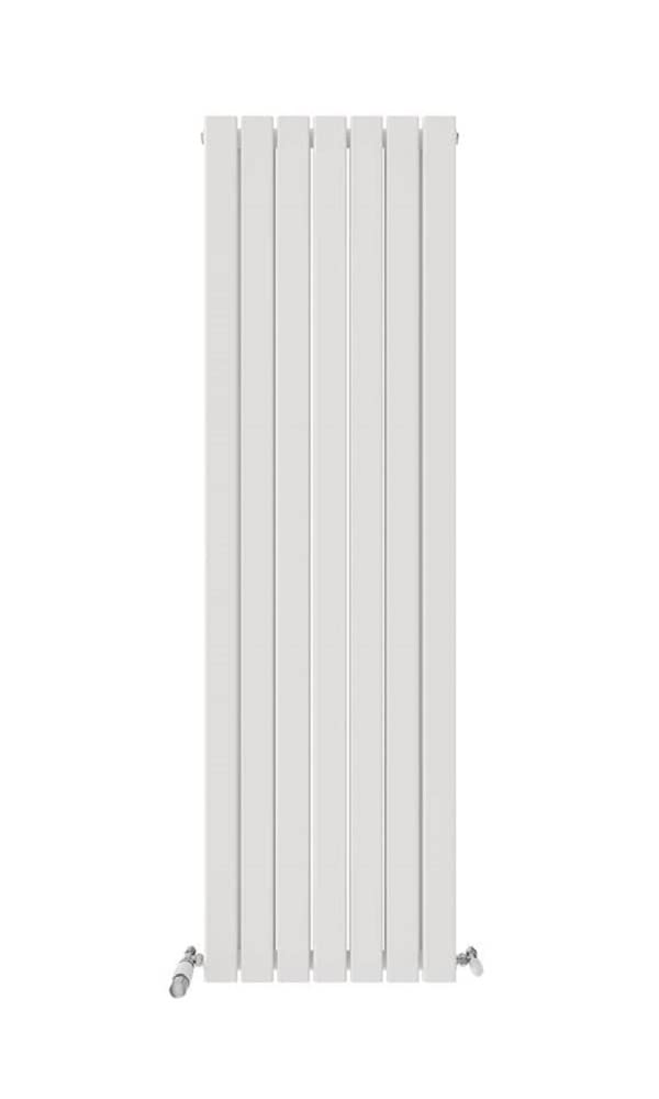 iBathUK Apex Wall Mounted Vertical Double Slim Flat Panel Radiator, 7-Column Steel, Hydronic Central Heating, High Thermal Output, Modern Designer Radiator for Bathroom in Matt White, 1800x532 mm — image 1